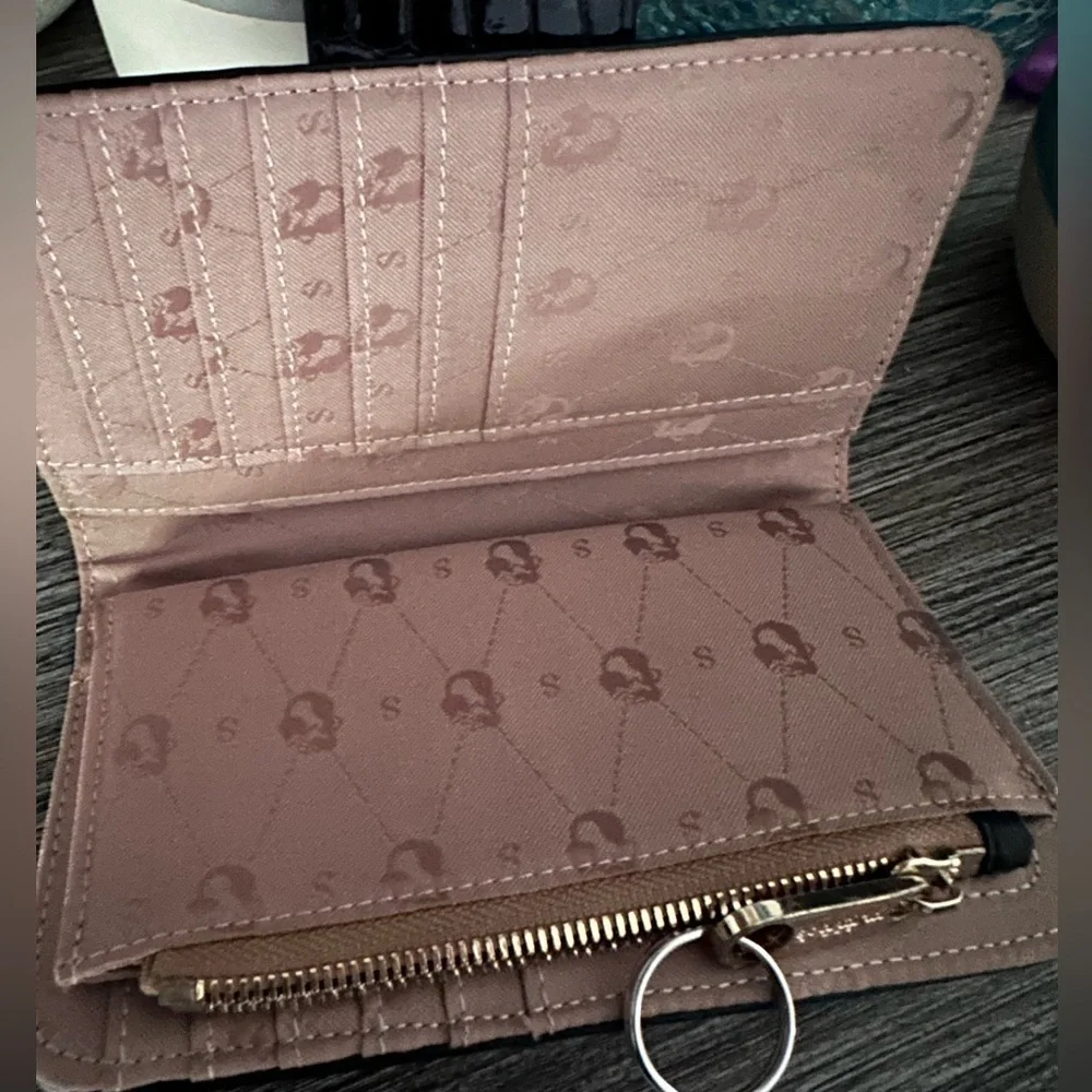 Spartina 449 Black Leather Wallet with Metallic Clasp